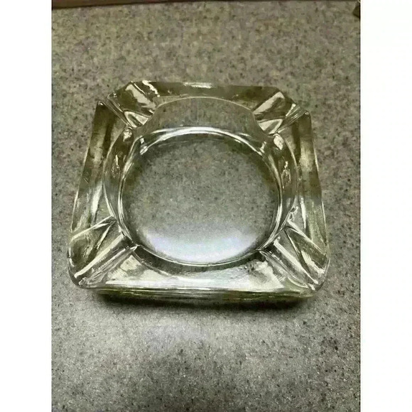 Vintage Clear Glass ashtray 4 1/4” square - Picture 1 of 4